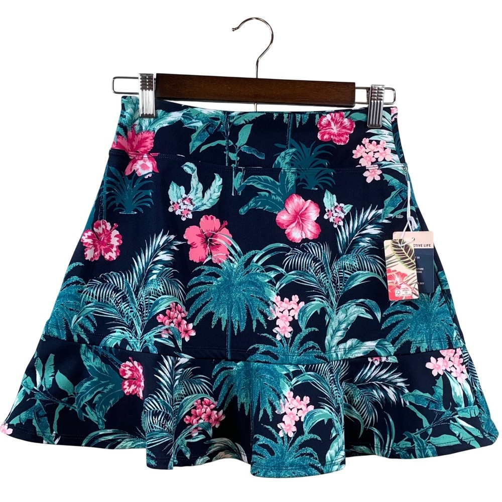 Tommy Bahama Everyday Active Skort Womens XS Navy Tropical Floral UPF 50 Skirt - Picture 3 of 10